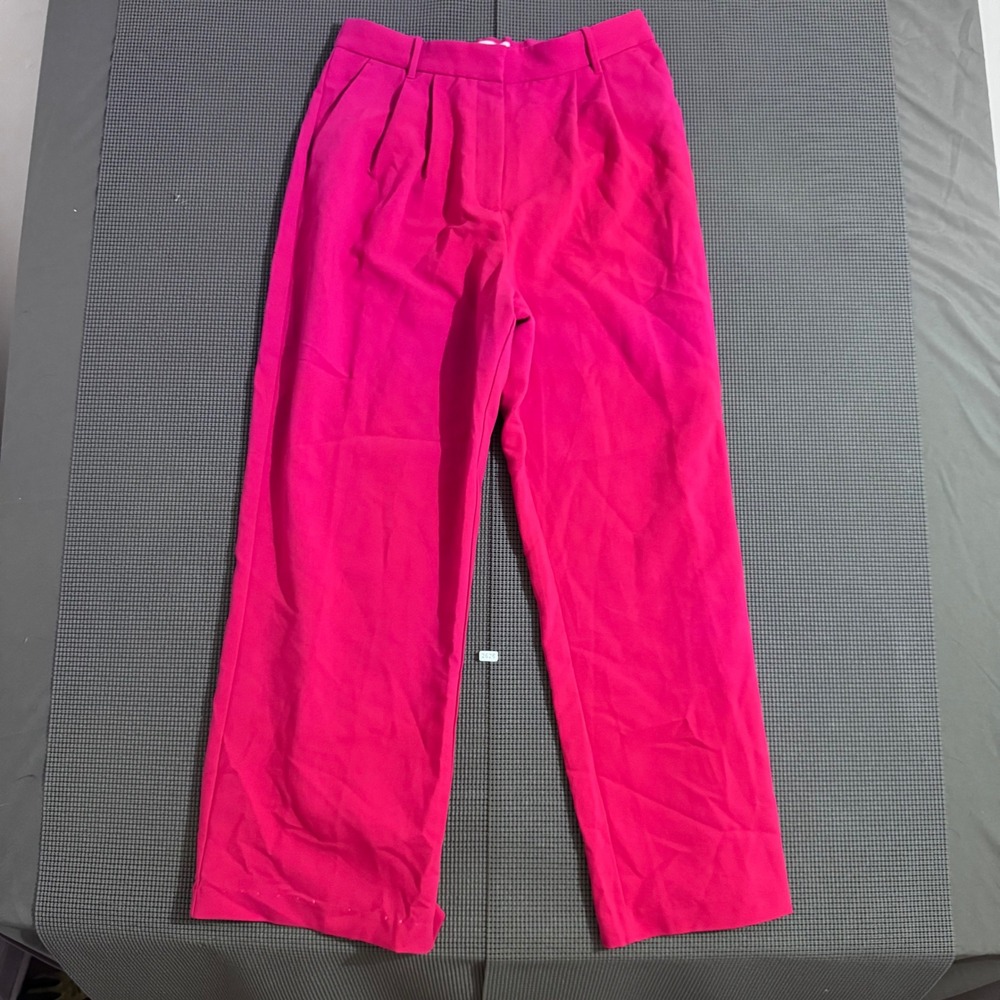 Abercrombie & Fitch Pink Pleated Wide Leg Trousers Size L